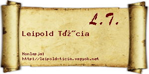 Leipold Tícia névjegykártya